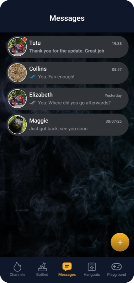 Smoke Messages screen